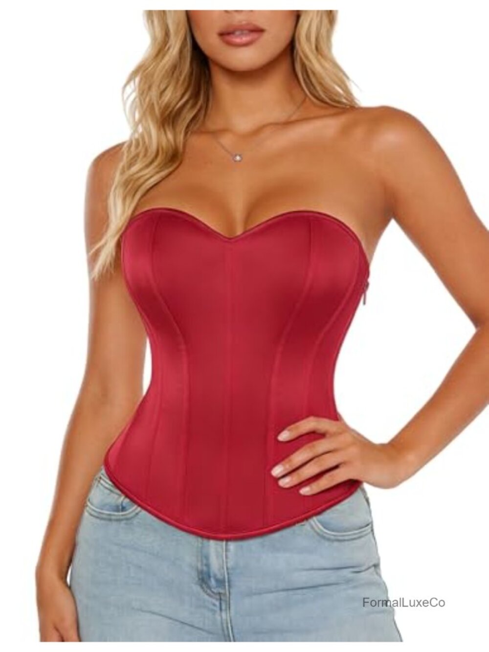 Strapless Corset Top Sweetheart Neckline Fishboned Bustier Party